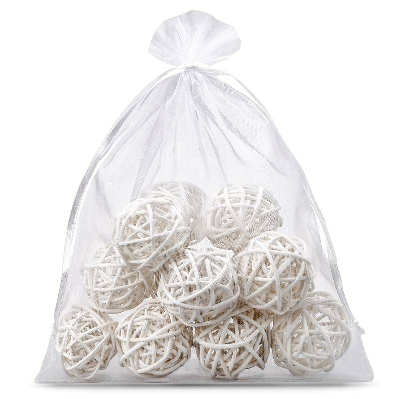 3 pcs Organza bags 45 x 60 cm - white