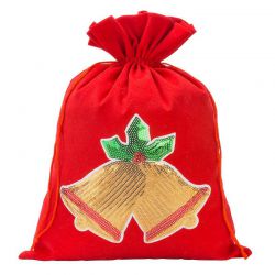 Velvet pouch 26 x 35 cm - Christmas, Bells Velvet pouch
