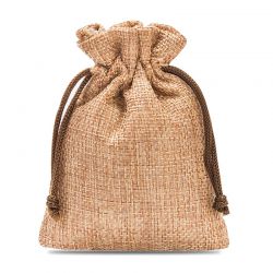 Burlap bag 6 cm x 8 cm - light brown Small bags 6x8 cm