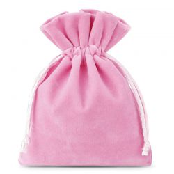 Velvet pouches 6 x 8 cm - light pink Wedding bags