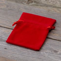 Velvet pouches 6 x 8 cm - red Table decoration