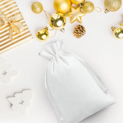 Velvet pouches 10 x 13 cm - white Occasional bags