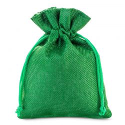 Burlap bags 12 x 15 cm - green Green bags