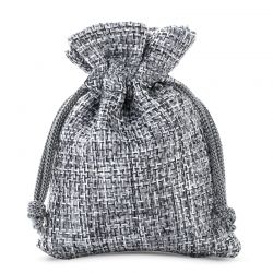 Burlap bag 9 cm x 12 cm - grey Pouches silver / grey