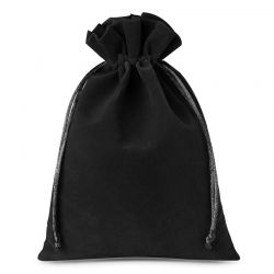 Velvet pouches 11 x 14 cm - black Small bags 11x14 cm