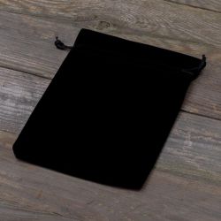 Velvet pouches 11 x 14 cm - black Black bags