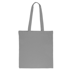 Cotton grocery tote bag 38 x 42 cm with long handles - grey Pouches silver / grey