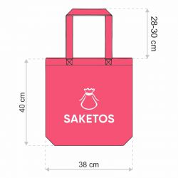 Cotton grocery tote bag 38 x 42 cm with long handles - white Holidays and special occasions