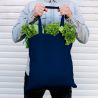 Cotton grocery tote bag 38 x 42 cm with long handles - navy blue Pet products