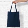 Cotton grocery tote bag 38 x 42 cm with long handles - navy blue Blue bags