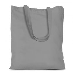 Cotton grocery tote bag 38 x 42 cm with long handles - grey Pet products
