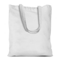 Cotton grocery tote bag 38 x 42 cm with long handles - white White bags