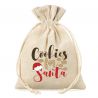 Pouch like linen with printing 13 x 18 cm - natural / cookies Christmas bag