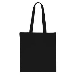 Cotton grocery tote bag 38 x 42 cm with long handles - black Holidays and special occasions