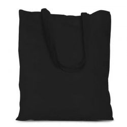 Cotton grocery tote bag 38 x 42 cm with long handles - black Hotel accessories