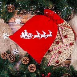 Velour bag 30 x 40 cm - Christmas - Santa Claus Christmas bag