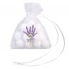 Organza bags 7 x 9 cm - white with print lavender White bags