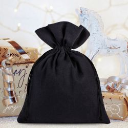 Cotton pouches 9 x 12 cm - black Black bags