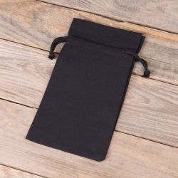 Cotton pouches 11 x 20 cm - black Black bags