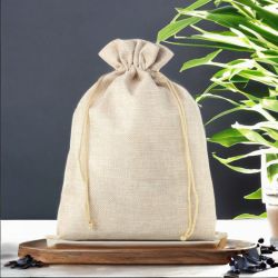 Burlap bag 22 x 30 cm - light natural Lavender pouches