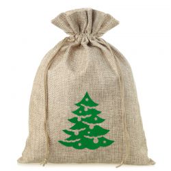 Jute bag 30 x 40 cm - Christmas Dark natural bags