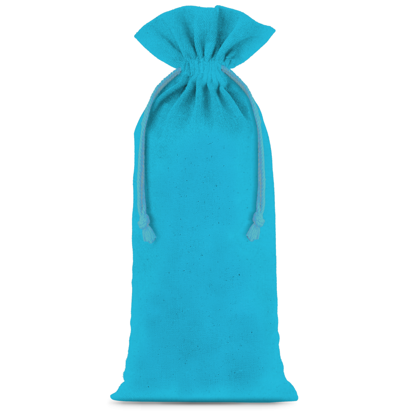 Cotton pouches 11 x 20 cm - turquoise Medium bags 11x20 cm
