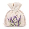 Cotton pouches 8 x 10 cm - natural with print lavender Woreczki na lawendę