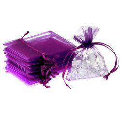 Organza bags 6 x 8 cm - dark purple Table decoration