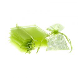 Organza bags 7 x 9 cm - green Table decoration