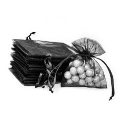 Organza bags 11 x 14 cm - black Table decoration