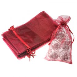 Organza bags 15 x 33 cm - burgundy Medium bags