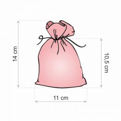 Pouches like linen with printing 11 x 14 cm - natural / roses Printed organza bags