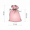 Pouches like linen with printing 11 x 14 cm - natural / roses Printed organza bags