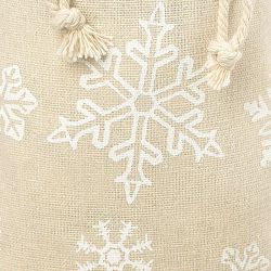 Bag like linen with printing 30 x 40 cm - natural / snow Printed organza bags