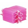 Organza bags 8 x 10 cm - pink Valentine's Day