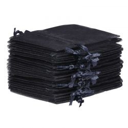Organza bags 8 x 10 cm - black Organza bags