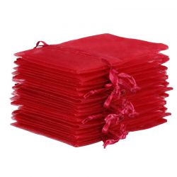 Organza bags 10 x 13 cm - burgundy Valentine's Day