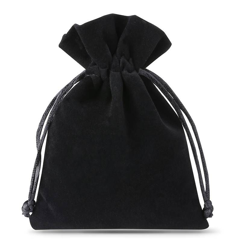 10 pcs Velvet pouches 10 x 13 cm - black (3,94 x 5,12 inch) - Saketos