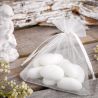 Organza bags 11 x 14 cm - white Thanks to guests