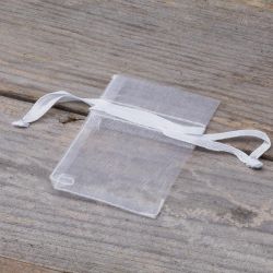 Organza bags 5 x 7 cm - white Thanks to guests