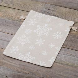 Bag like linen with printing 30 x 40 cm - natural / snow Linen bags