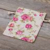 Pouches like linen with printing 11 x 14 cm - natural / roses Linen Bags
