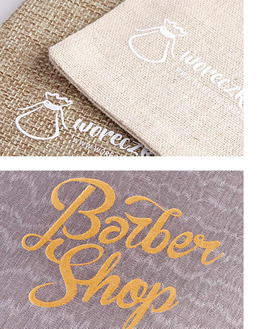 Linen pouch with print, bags with logo