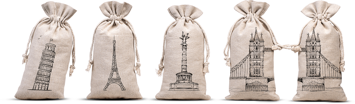 personalized linen pouches